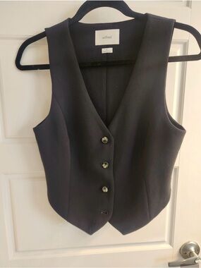 Aritzia Black Sleeveless Button Vest